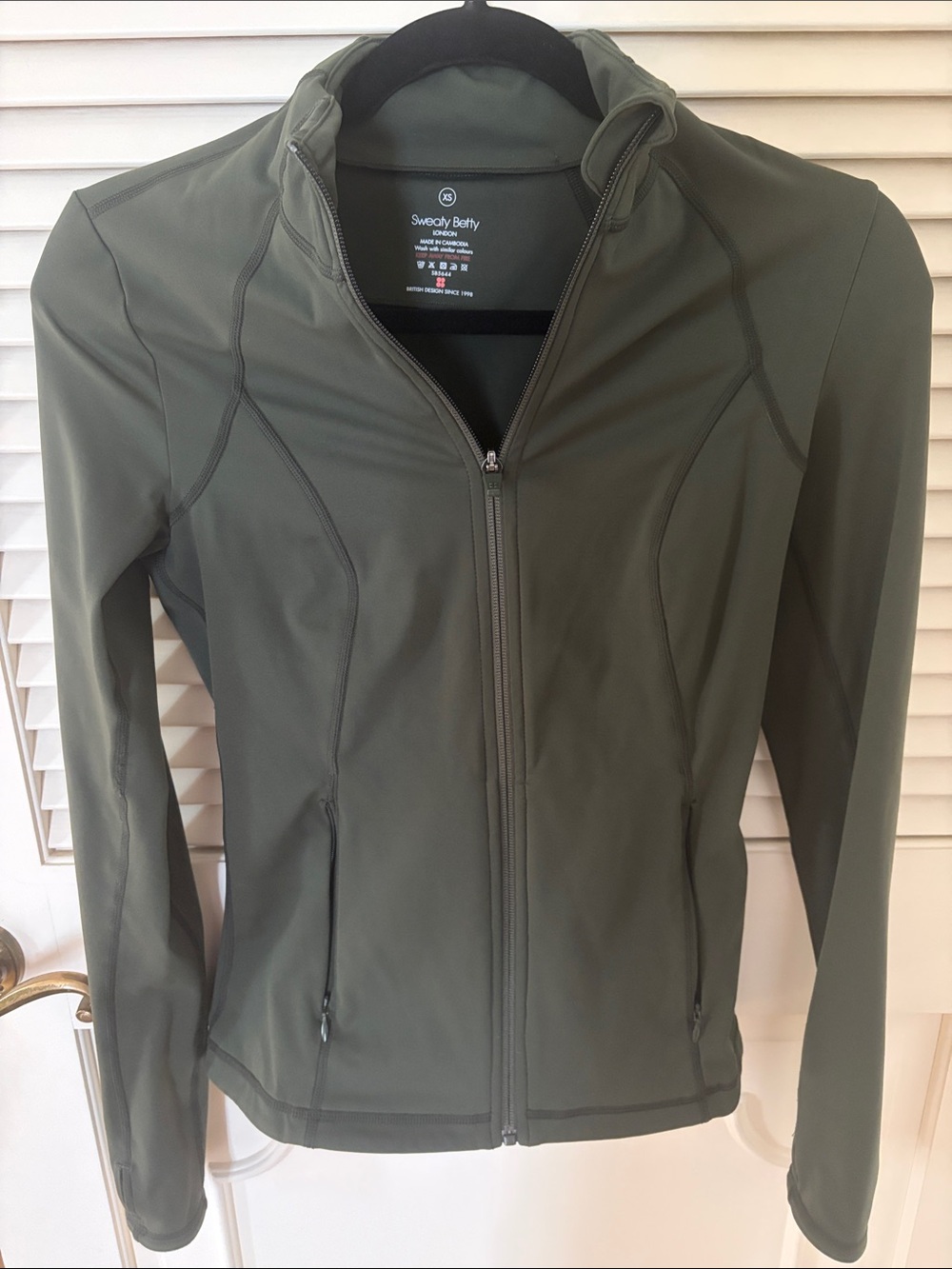 Sweaty Betty Olive Zip-Up Jacket